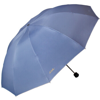 
                                        
                                                            天堂伞 三折黑胶晴雨伞防晒太阳伞遮阳伞加大经典商务伞61cm*10骨 33188E4#兰灰                