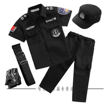 服装警男童小军装小特警衣服幼儿角色扮演野战特种兵套装 特:短袖