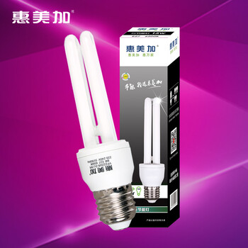 
                                        惠美加2U8W节能灯荧光灯管E27螺旋灯口白光冷光三基色护眼U型节能灯                