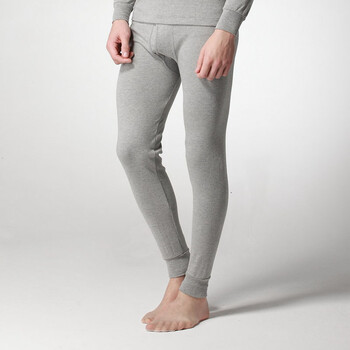 男士秋裤 保暖裤 秋冬单件棉毛裤线裤大码衬裤打底裤中厚 麻灰 175(xl