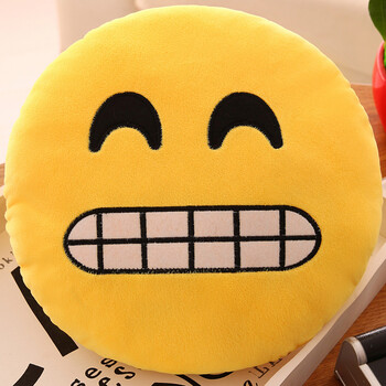 滑稽抱枕毛绒玩具公仔创意搞怪表情包靠垫坐垫男女生日礼物 龇牙款 52