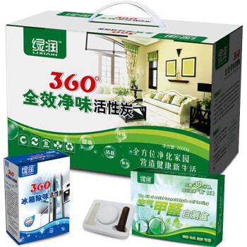 
                                        
                                                            绿润360°全效活性炭2000g  除甲醛快速去吸除新车新房装修室内吸灭臭净化异味竹炭包防潮干燥除湿袋活性炭包                