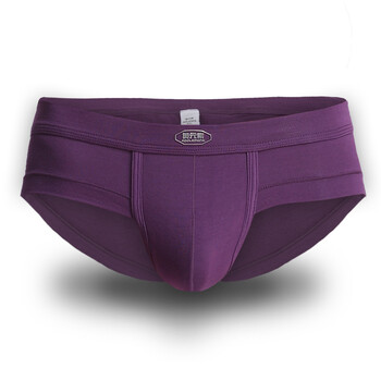 男士内裤u凸莫尔男囊袋运动透气低腰短裤头 紫色 xl