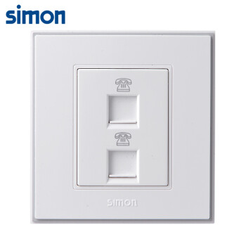 西蒙(SIMON) 开关插座面板 56C系列 二位电话插座 86型面板 珍珠白色 V55224T