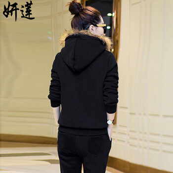 花絮若2016春夏款休闲修身韩版大码两件套卫衣套装女 Y139 红 色 XXL