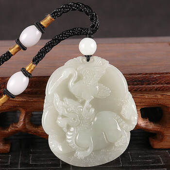 独占鳌头吊坠 男款男士籽料开光玉牌项链玉石玉坠子珠宝玉器挂件绳