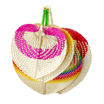 手工制作工艺扇创意竹编扇简约现代编织扇子长柄大号手摇扇 大