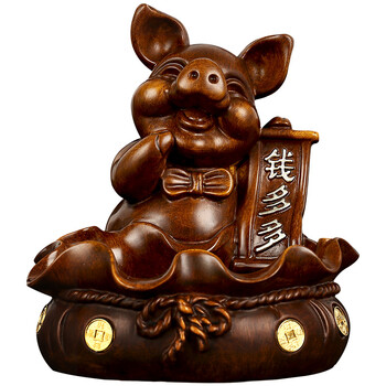 金猪摆件创意门口鞋柜茶几装饰品玄关杂物收纳钥匙盒放钥匙 钱多多