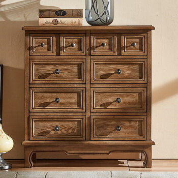 女王节 中式手绘家具 八斗柜 多斗柜 玄关柜 木色 整装