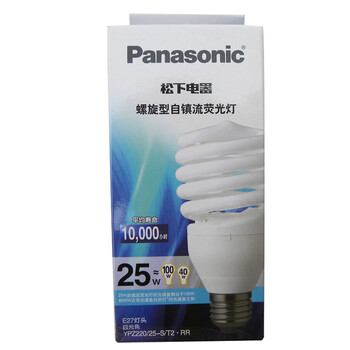 松下（Panasonic）螺旋型节能灯25W E27灯头 4支装 冷光/日光色
