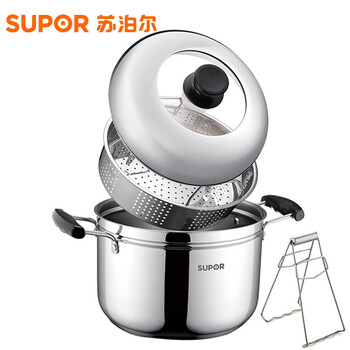 
                                                            苏泊尔（SUPOR） 蒸锅蒸滋味多用304不锈钢蒸锅 电磁炉通用22CM-24CM SZ22S1  22CM                