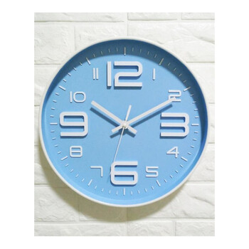 霸王挂钟时尚挂钟挂钟欧式豪华挂钟客厅挂钟木555挂钟 活力蓝 大数字