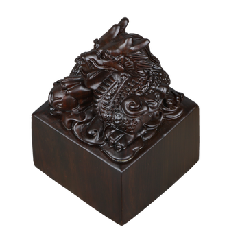 (全场五折)木雕红檀木实木龙头印章龙印摆件赠送刻字支持定制 花梨