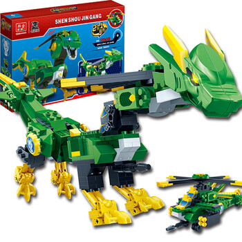 北虎星 邦宝智尊神兽金刚4邦宝历险记3积木拼装拼插青龙再现金刚变形