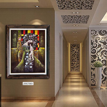 
                                        绿牌欧式油画风景客厅装饰画走廊玄关过道挂画孔雀 7003 60*80一幅                