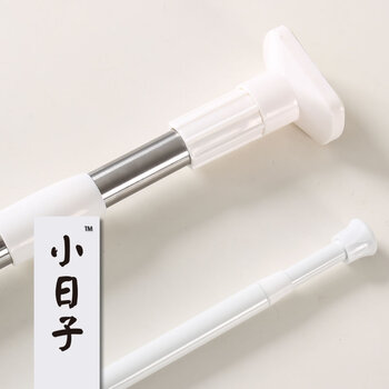 
                                        小日子（LittleDay） 小日子门帘杆 优质高碳钢静音喷塑伸缩免打孔半帘杆 防静电象牙白70-120cm                