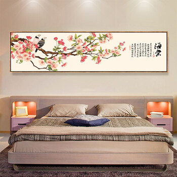 新中式卧室床头装饰画荷花水墨画客厅壁画中国风沙发背景墙画挂画g 08