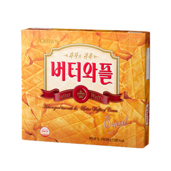 韩国直邮 可瑞安（Crown） 黄油华夫饼干 休闲零食下午茶 营养早餐点心 316g 12袋/盒