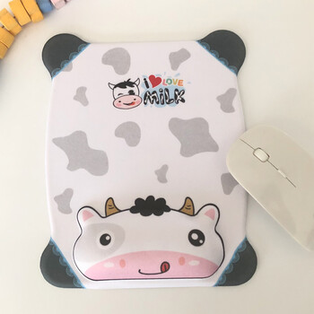 创意女生可爱防滑鼠标垫护腕卡通胶垫手托加厚手腕垫家用 方形牛娃娃