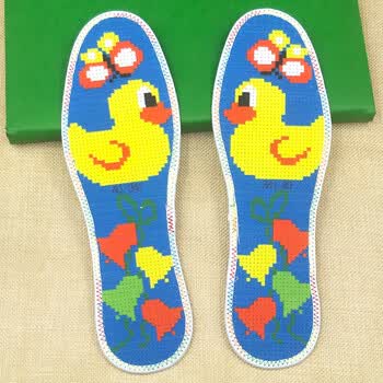 针孔十字绣鞋垫半成品印花卡通动物图案满绣男女适用情侣款六股线 升