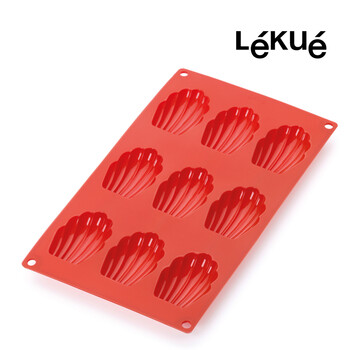 
                                        烘焙工具 LEKUE/乐葵 玛德琳9连蛋糕模 铂金硅胶模具烤箱家用                