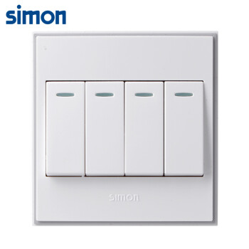 西蒙(SIMON) 开关插座面板 56C系列 四开双控开关 86型面板 珍珠白色 V51042BYT 电工电料