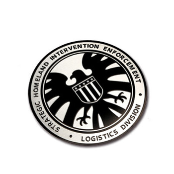 局猛兽金属标贴铝合金改装标个性立体3d车贴拉丝金属 神盾局-鹰旗黑