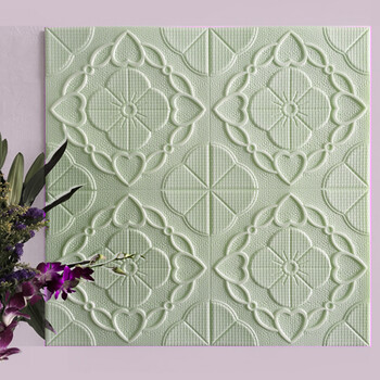 3d立体墙贴墙纸自粘卧室客厅背景墙防撞软包天花板装饰贴纸壁纸 薄荷