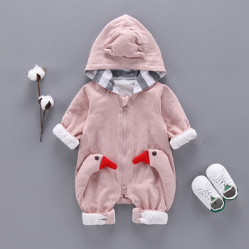 婴儿秋装新款 宝宝爬爬服 婴童服装 婴幼儿连体衣 米粉 66cm/3-6个月