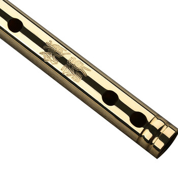 黄铜笛子初学精品铜笛子演奏练习横笛精制加厚金属乐器抖音 g调 配件 