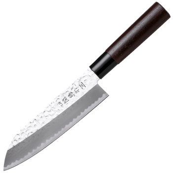 日本进口 不锈钢菜刀单刀 三德刀 家用刀原木柄 厨师刀切菜刀 锤目纹