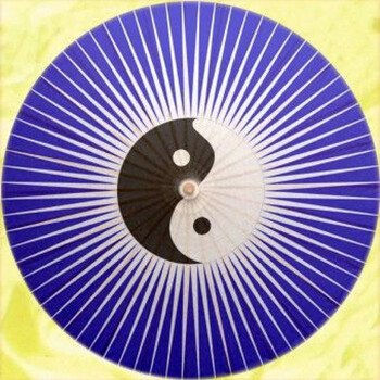 传统油纸伞道教阴阳八卦图伞道教法式道具伞桐油伞佛教装饰伞 蓝色