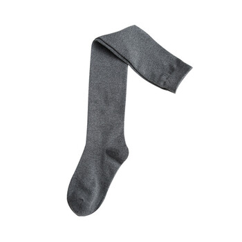 韩国过膝袜日系学院风高筒袜长袜子夏薄款学生长腿大腿袜 灰色纯色款