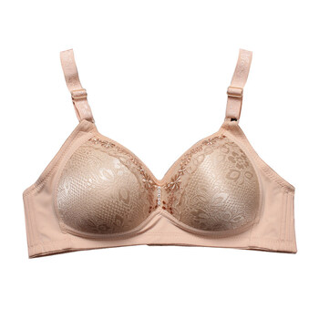 拉中老年女士内衣妈妈大码无钢圈文胸罩防下垂舒适透气 杏色 36/80