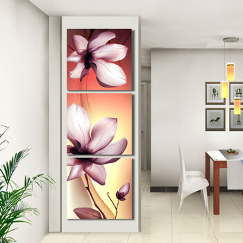 玄关装饰画 现代简约走廊壁画过道挂画竖版无框画三联画楼梯墙画 h 30