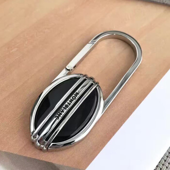 新品montblanc/万宝龙钥匙扣男士黑色牛皮编制时尚经典汽车钥匙圈 1