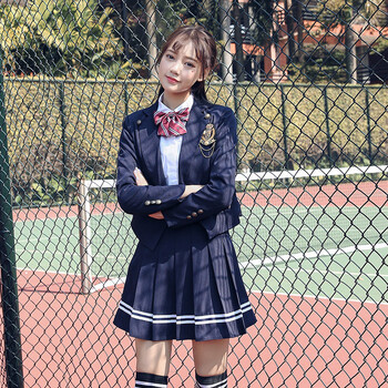 英伦学院风校服套装中学生jk制服韩国西装女秋冬韩版高中学生班服