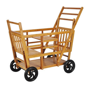 婴儿宝宝竹子四轮手推车双人非仿藤童老北京竹车双胞胎床j17 升级定向