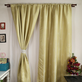 原单欧式简约现代成品 窗帘客厅卧室书房 草绿色 134x240厘米