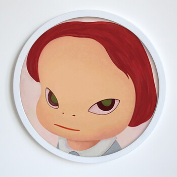 奈良美智圆形装饰画现代客厅卧室挂画梦游娃娃卡通儿童房背景墙 12