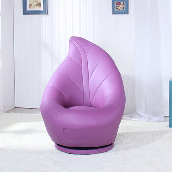 弹力皮树叶沙发单台沙发懒人小沙发电椅沙发旋转 中号紫色