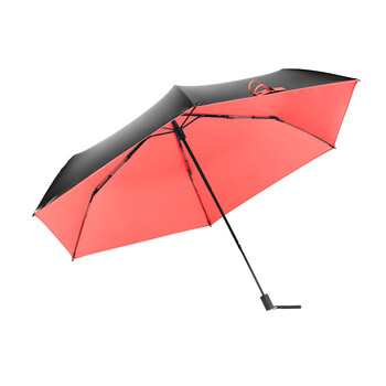 蕉下Banana Umbrella Air纯色杜鹃红超轻防晒太阳伞遮阳伞 杜鹃红五折款-皮质伞套