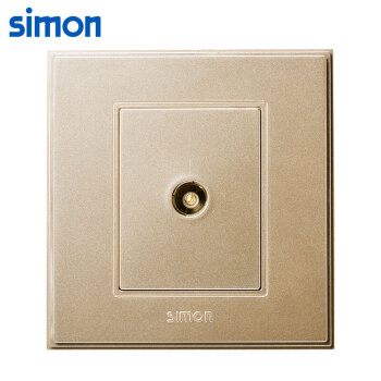 西蒙(SIMON) 开关插座面板 56C系列 一位电视插座 86型面板 香槟金色 V55111-02