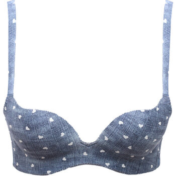 旗下爱叮咛性感小胸聚拢内衣无钢圈无痕少女文胸罩芹溪清 蓝色 80b