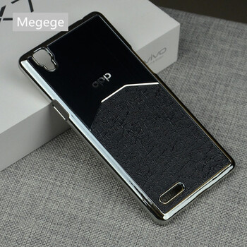 壳金属防摔oppoa53m手机壳a53保护套外壳时尚硬壳潮男 黑色(送钢化膜)