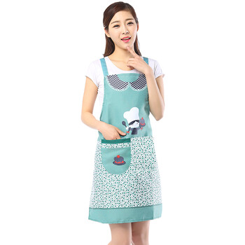 家务清洁围裙袖套女厨房罩衣工作服套袖围腰防油防污做饭男 1条绿色