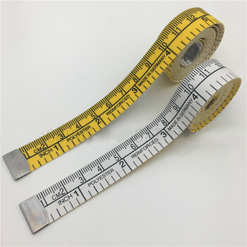 皮尺公英制软皮尺量衣尺裁缝尺市寸卷尺1.5米 黄白双面厘米 英寸