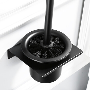 免打孔黑色304不锈钢马桶刷架卫生间马桶刷免钉厕所刷带马桶刷杯