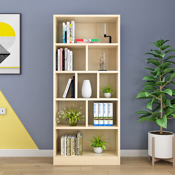 藤印象 实木书柜书架 简约现代 北欧松木书柜带门落地 客厅组合格子