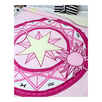 日式清新粉色美少女战士露娜毛毯被子单人办公室宝宝绒羊羔绒 魔法阵